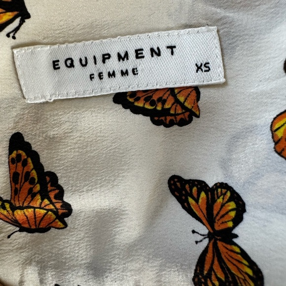 Equipment Butterfly Print Button Down Silk Shirt - Picture 10 of 11